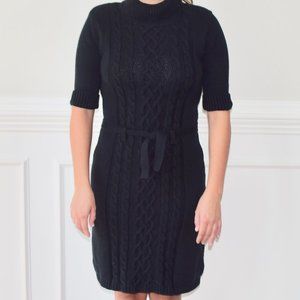 Cherokee Cable Knit Short Sleeve Sweater Dress - Large